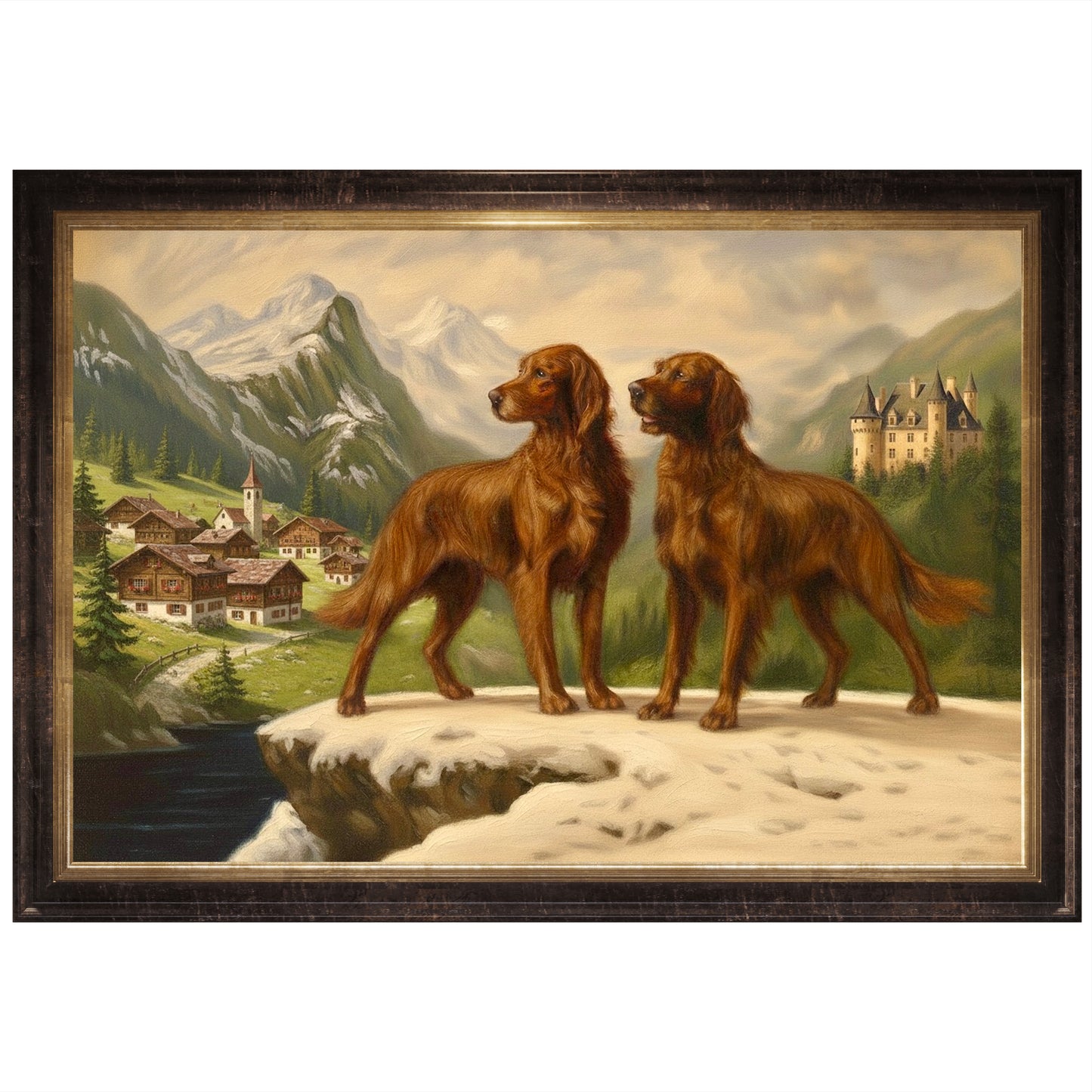 Irish Setters in the Alps