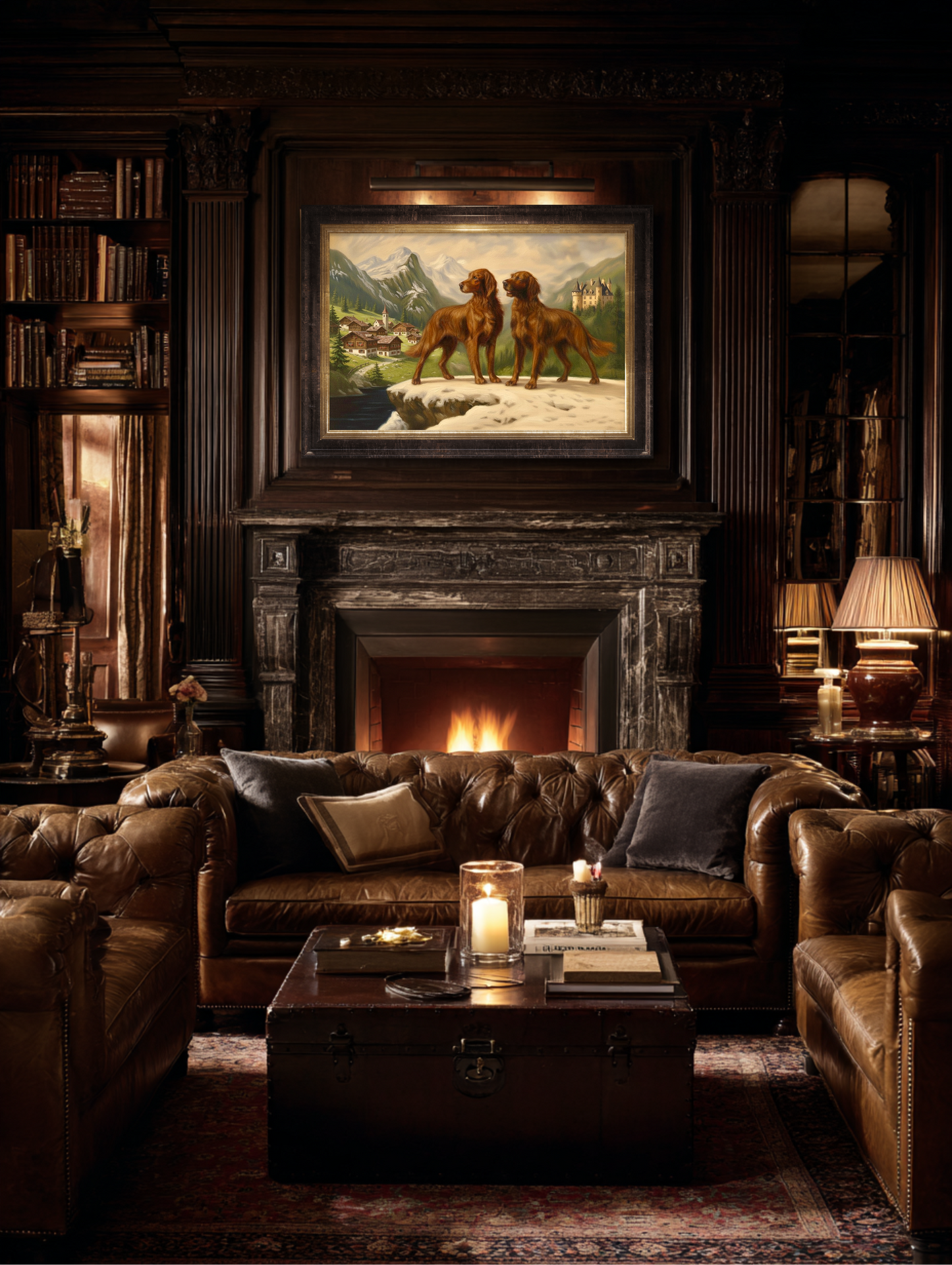 Irish Setters in the Alps