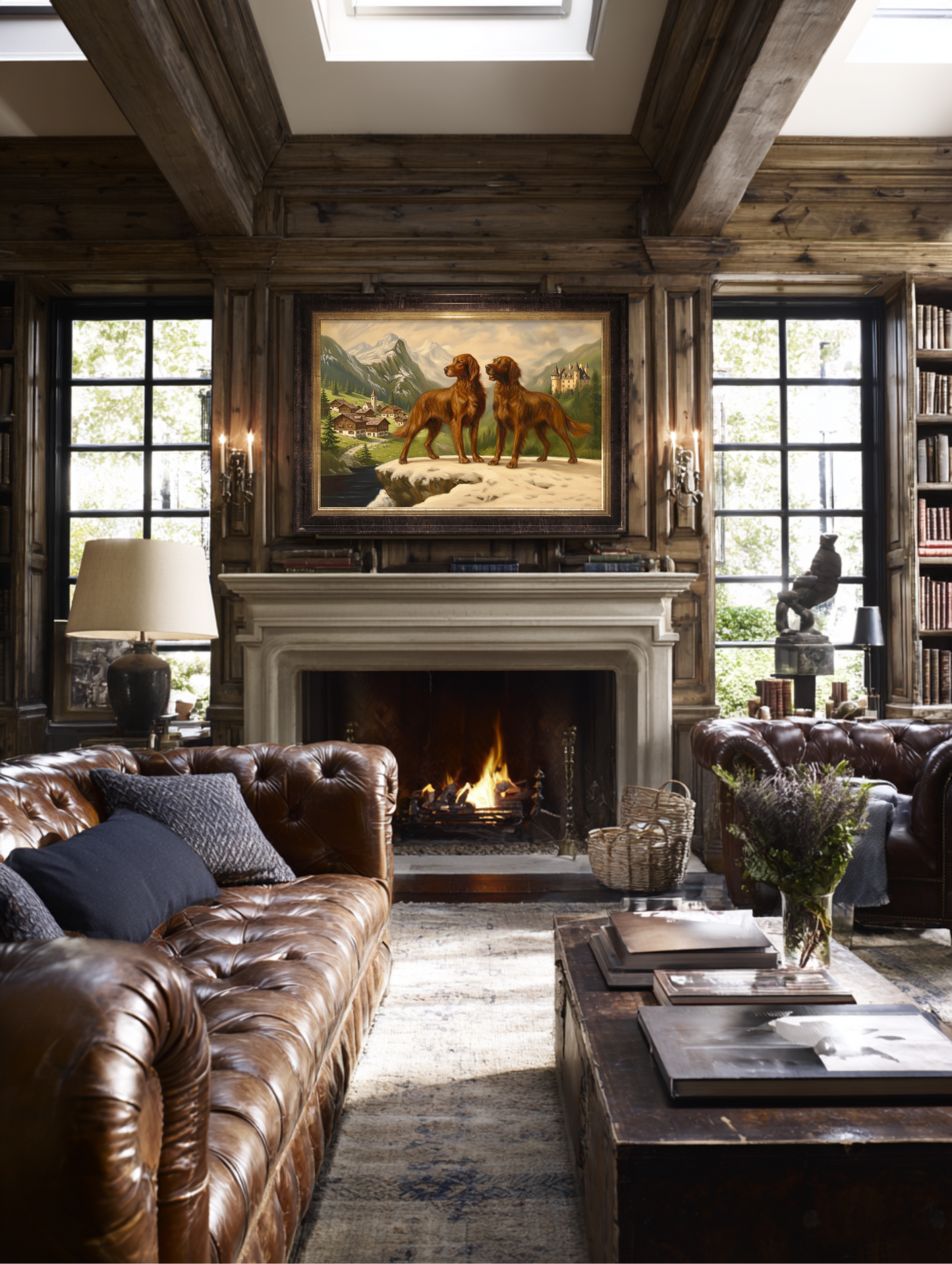 Irish Setters in the Alps